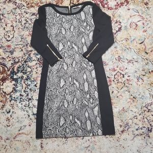 Rebecca Taylor Intarsia Python Knit Dress Size 8